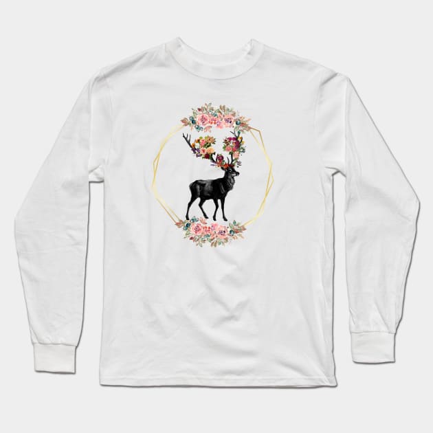 Floral Deer Long Sleeve T-Shirt by NICHE&NICHE